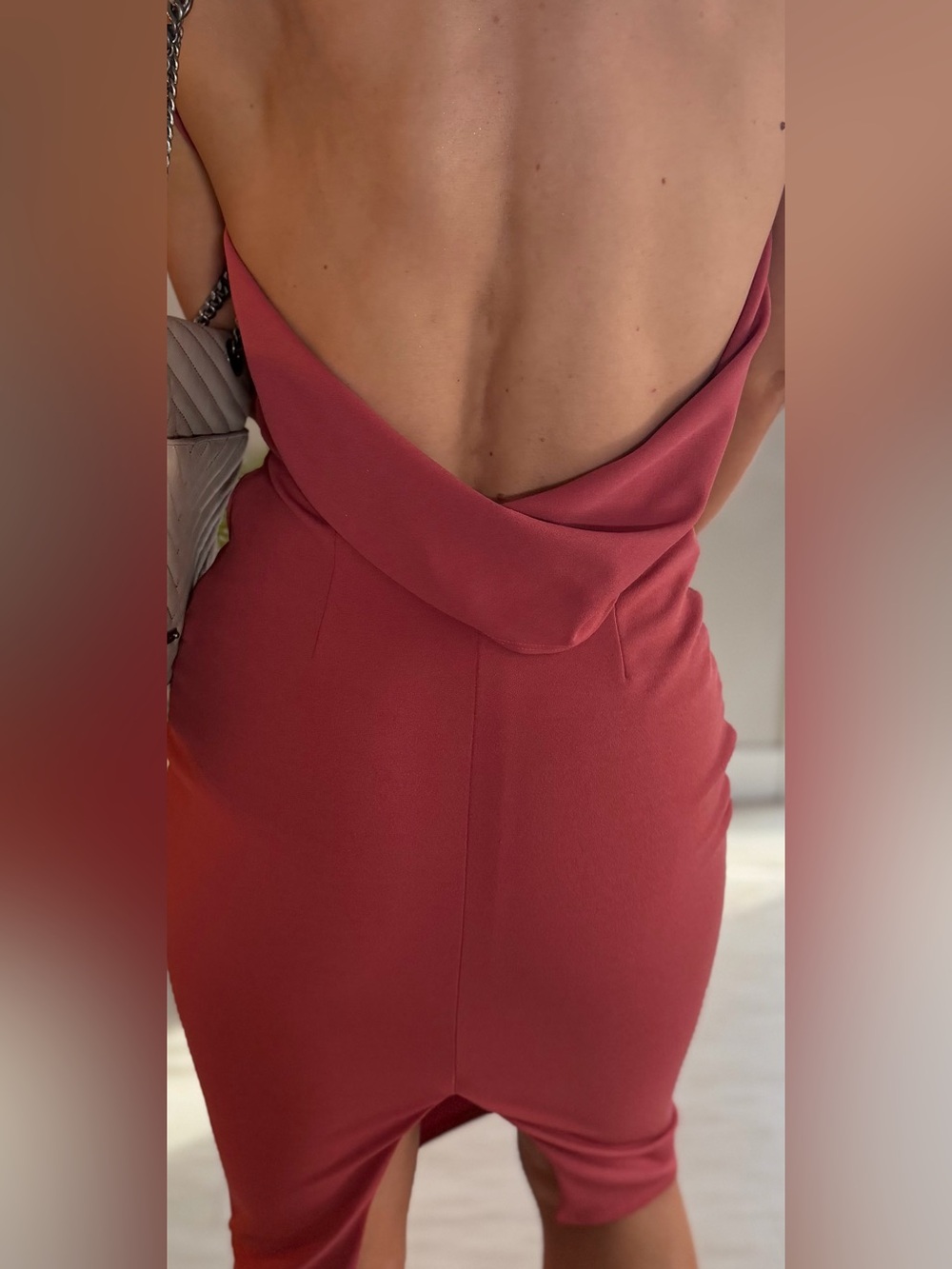 NWOT - Katie May Los Angeles Size S Dusty Rose Open-Back Midi Dress